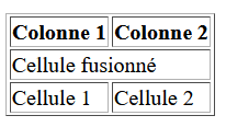 Exemple de colspan