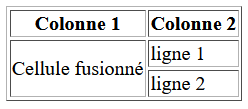Exemple de rowspan
